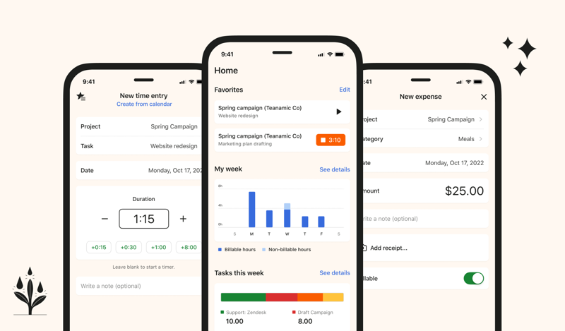 Harvest mobile apps